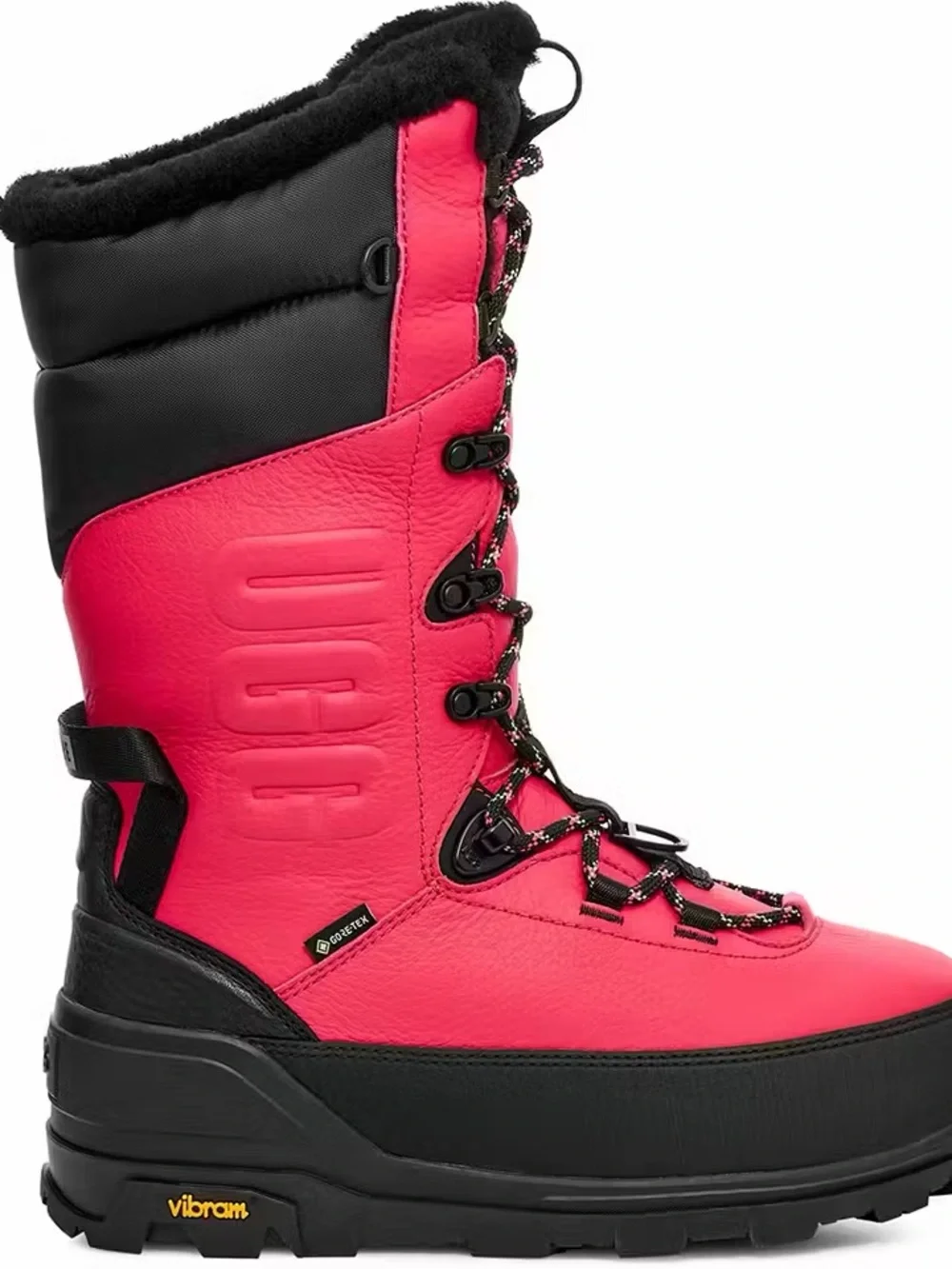 UGG Women's Insulated Lace-Up Winter Boots in Bright Pink and Black